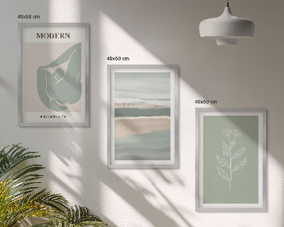 Cadre photo mural Formes végétales abstraites aux teintes pastel