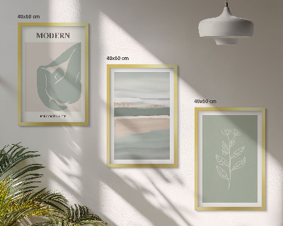 Cadre photo mural Formes végétales abstraites aux teintes pastel