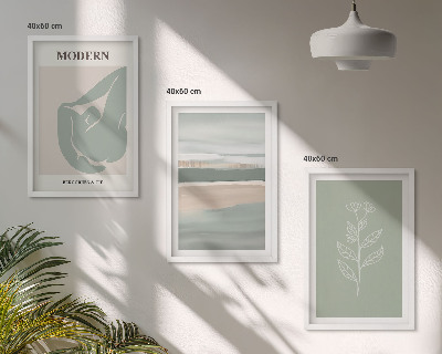 Cadre photo mural Formes végétales abstraites aux teintes pastel