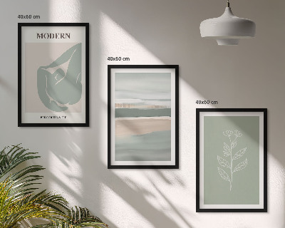 Cadre photo mural Formes végétales abstraites aux teintes pastel
