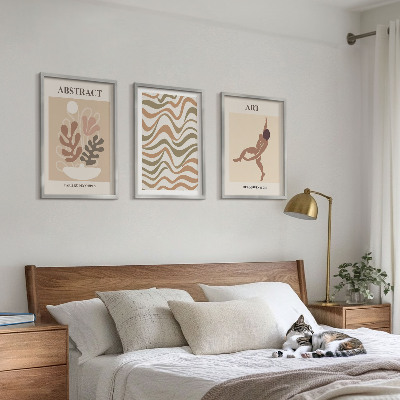 Lot de 3 tableaux pour salon Motifs abstraits bohèmes de Matisse