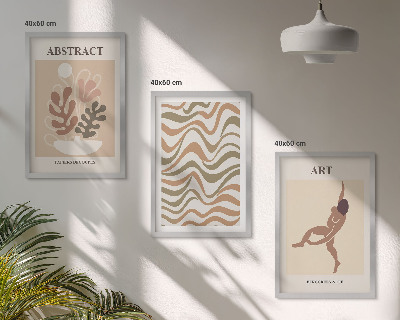 Lot de 3 tableaux pour salon Motifs abstraits bohèmes de Matisse