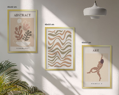 Lot de 3 tableaux pour salon Motifs abstraits bohèmes de Matisse