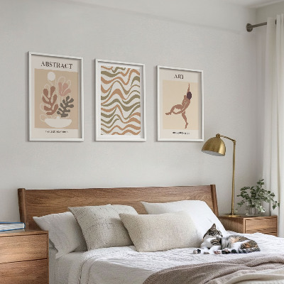 Lot de 3 tableaux pour salon Motifs abstraits bohèmes de Matisse