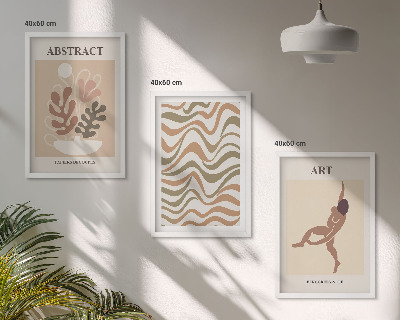 Lot de 3 tableaux pour salon Motifs abstraits bohèmes de Matisse