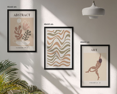 Lot de 3 tableaux pour salon Motifs abstraits bohèmes de Matisse