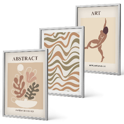 Lot de 3 tableaux pour salon Motifs abstraits bohèmes de Matisse