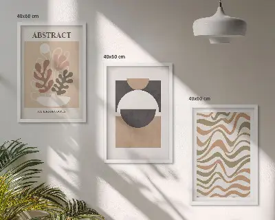 Cadre photo mural avec motifs de formes abstraites