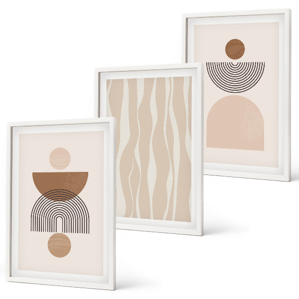 Cadre photo mural Formes abstraites marron beige