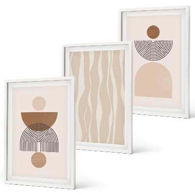 Cadre photo mural Formes abstraites marron beige