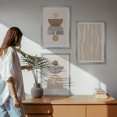 Cadre photo mural Formes abstraites marron beige