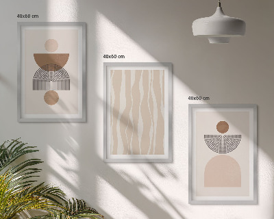 Cadre photo mural Formes abstraites marron beige