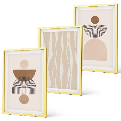 Cadre photo mural Formes abstraites marron beige