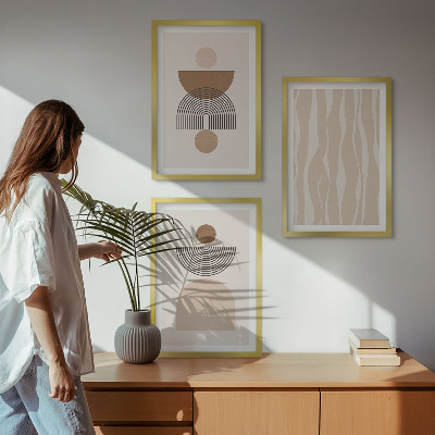 Cadre photo mural Formes abstraites marron beige