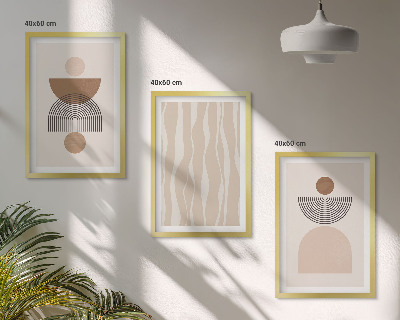 Cadre photo mural Formes abstraites marron beige