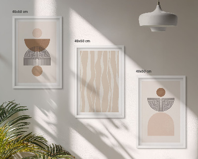 Cadre photo mural Formes abstraites marron beige