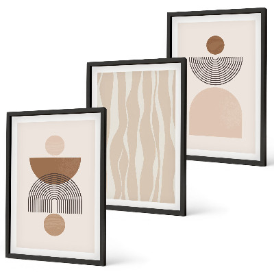 Cadre photo mural Formes abstraites marron beige
