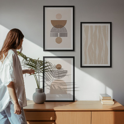Cadre photo mural Formes abstraites marron beige