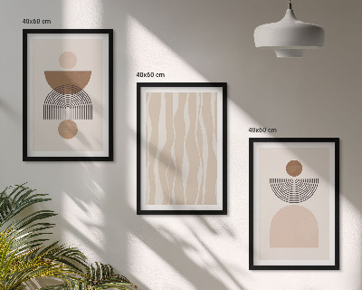 Cadre photo mural Formes abstraites marron beige