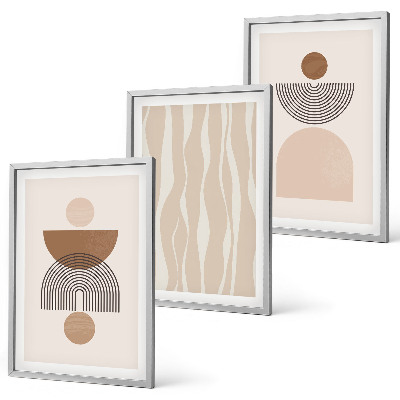 Cadre photo mural Formes abstraites marron beige