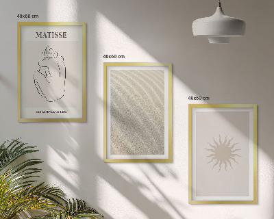 Lot de 3 tableaux pour salon Lignes de sable minimalistes au soleil
