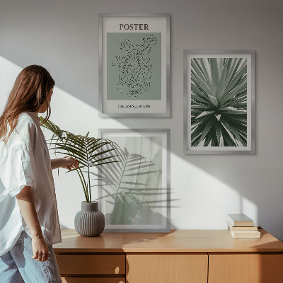 Cadre photo mural Motifs végétaux en vert