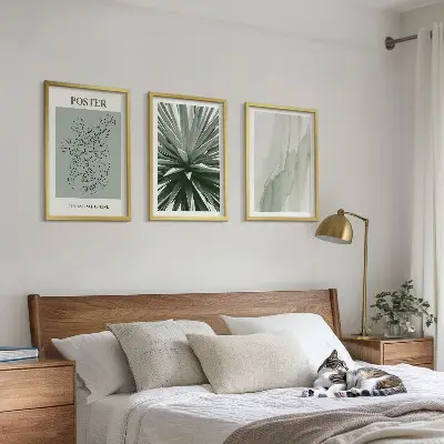 Cadre photo mural avec motifs végétaux en vert