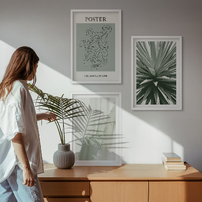 Cadre photo mural Motifs végétaux en vert