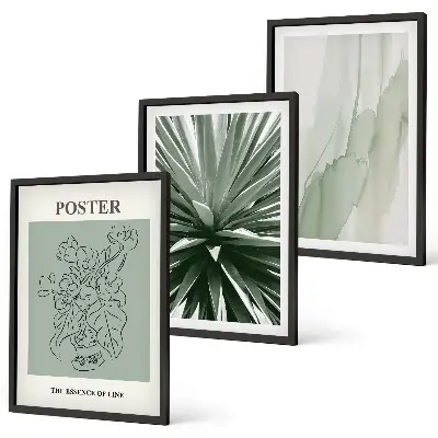 Cadre photo mural avec motifs végétaux en vert