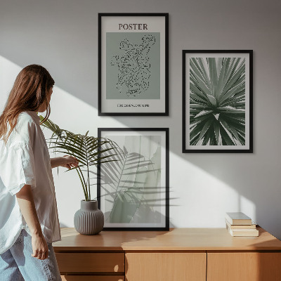 Cadre photo mural Motifs végétaux en vert