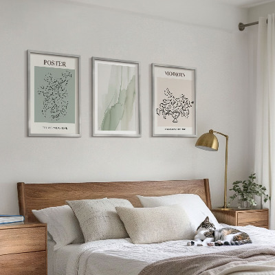 Lot de 3 tableaux pour salon Fleurs dans un vase moderne