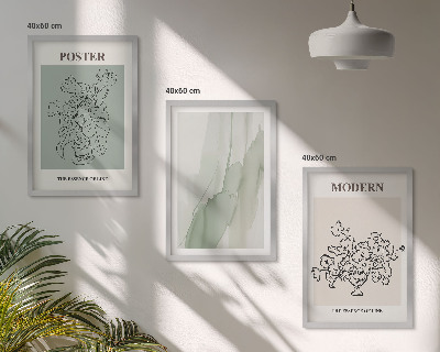 Lot de 3 tableaux pour salon Fleurs dans un vase moderne