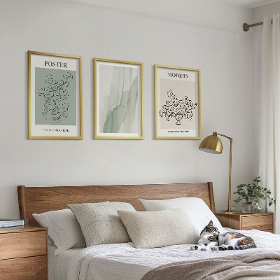 Lot de 3 tableaux pour salon Fleurs dans un vase moderne