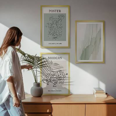 Lot de 3 tableaux pour salon Fleurs dans un vase moderne