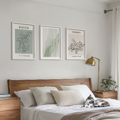Lot de 3 tableaux pour salon Fleurs dans un vase moderne