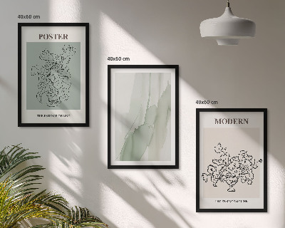Lot de 3 tableaux pour salon Fleurs dans un vase moderne