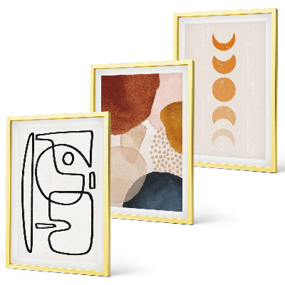 Lot de 3 tableaux pour salon Décorations abstraites colorées