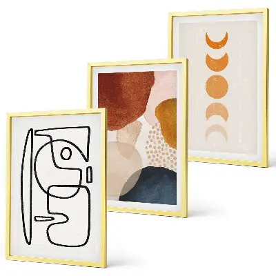 Lot de 3 tableaux abstraits colorés pour salon ensemble de décorations murales