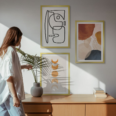 Lot de 3 tableaux pour salon Décorations abstraites colorées