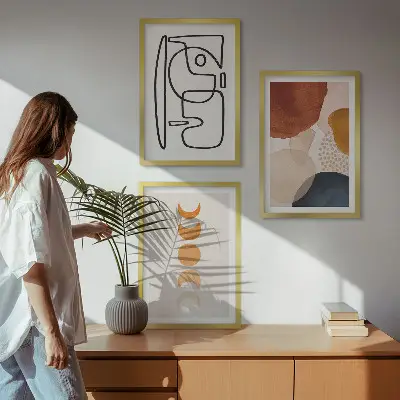 Lot de 3 tableaux abstraits colorés pour salon ensemble de décorations murales