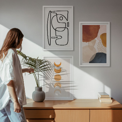 Lot de 3 tableaux pour salon Décorations abstraites colorées