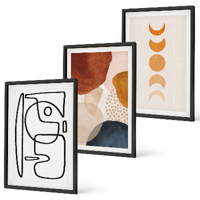Lot de 3 tableaux pour salon Décorations abstraites colorées