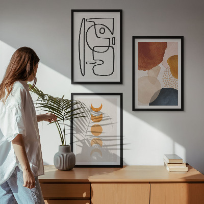 Lot de 3 tableaux pour salon Décorations abstraites colorées