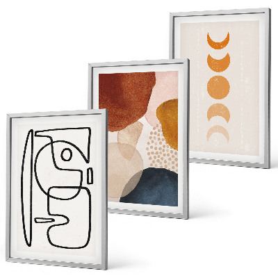 Lot de 3 tableaux pour salon Décorations abstraites colorées