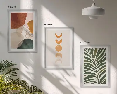 Cadre photo mural motifs de feuilles abstraites