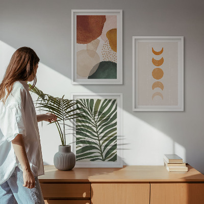 Cadre photo mural Formes de feuilles abstraites