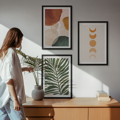 Cadre photo mural Formes de feuilles abstraites