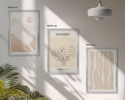 Lot de 3 tableaux pour salon Formes abstraites et couleurs