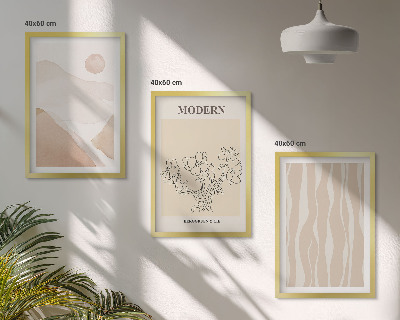 Lot de 3 tableaux pour salon Formes abstraites et couleurs