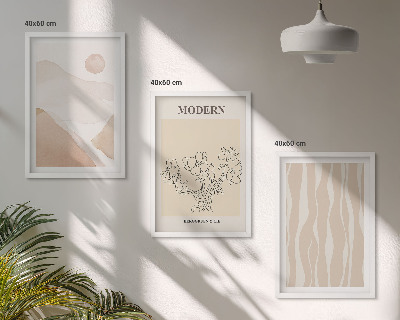 Lot de 3 tableaux pour salon Formes abstraites et couleurs